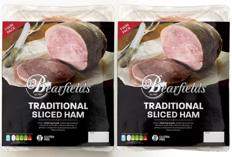 Bearfields Traditional Sliced Ham, 2 x 450g (900g)